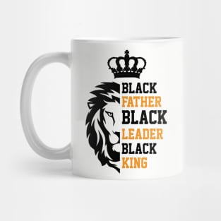 Black Father, Black Leader, Black King, Golden, Lion Mug